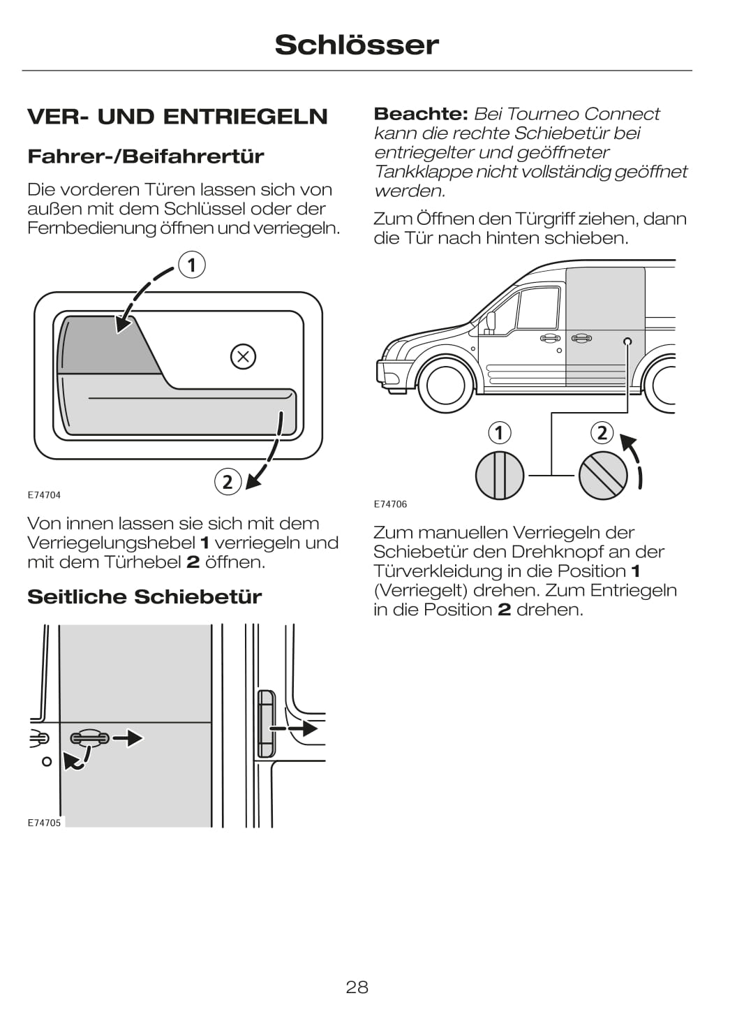 2002-2007 Ford Tourneo Connect/Transit Connect Owner's Manual | German
