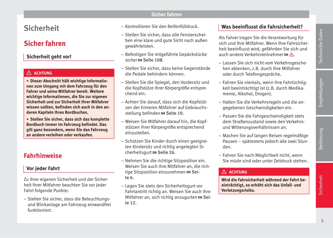 2014-2015 Seat Altea XL Owner's Manual | German