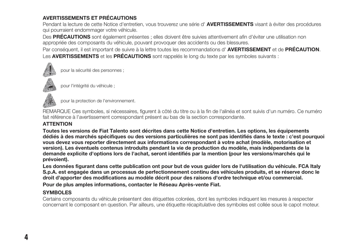 2017-2018 Fiat Talento Owner's Manual | French