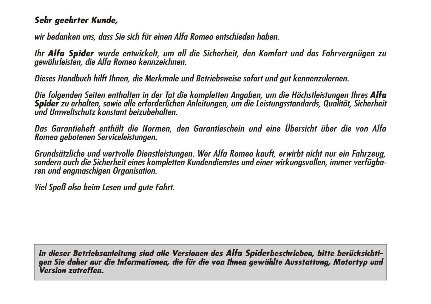 2008-2011 Alfa Romeo Spider Bedienungsanleitung | Deutsch