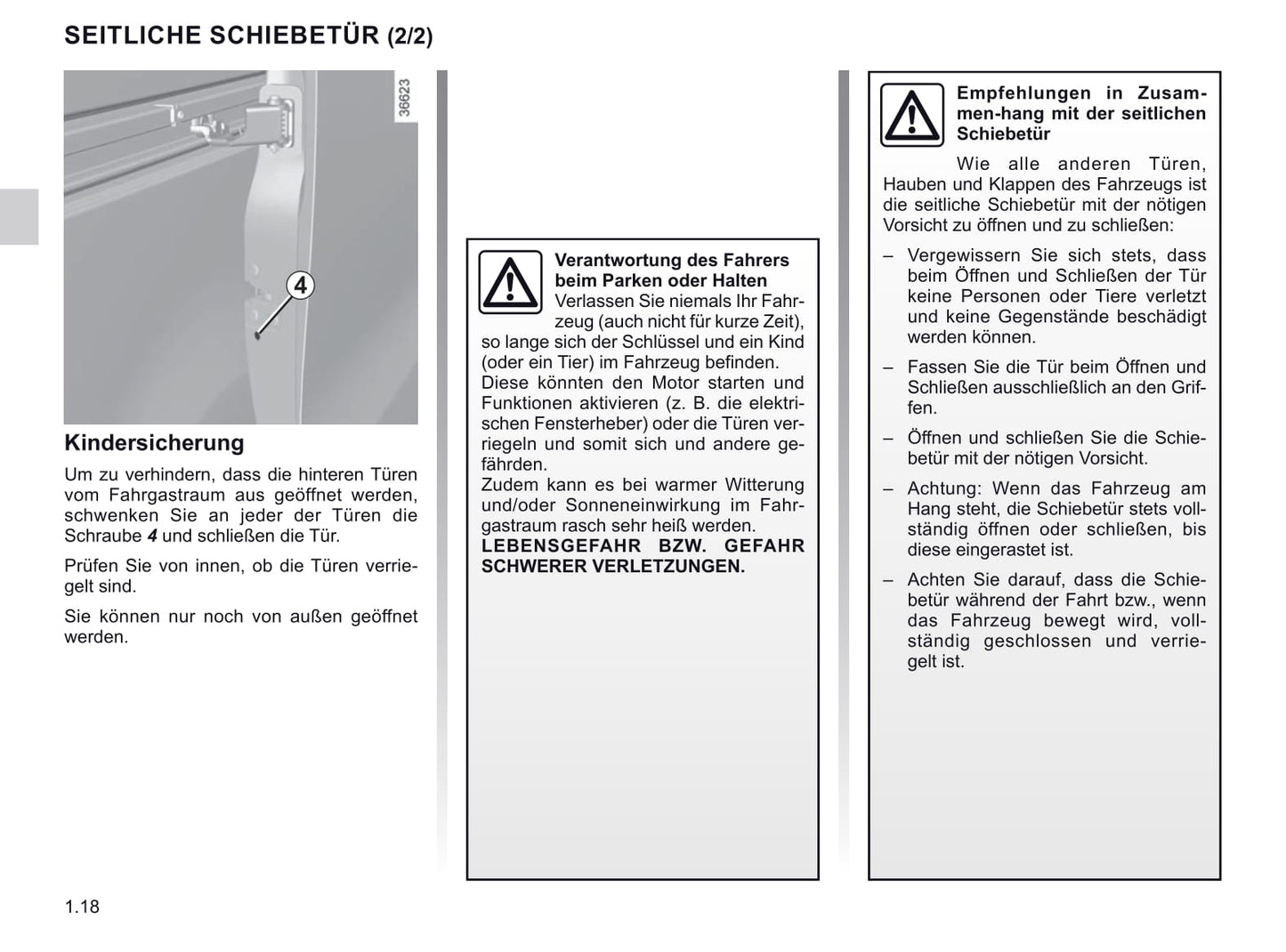 2019-2020 Renault Trafic Bedienungsanleitung | Deutsch