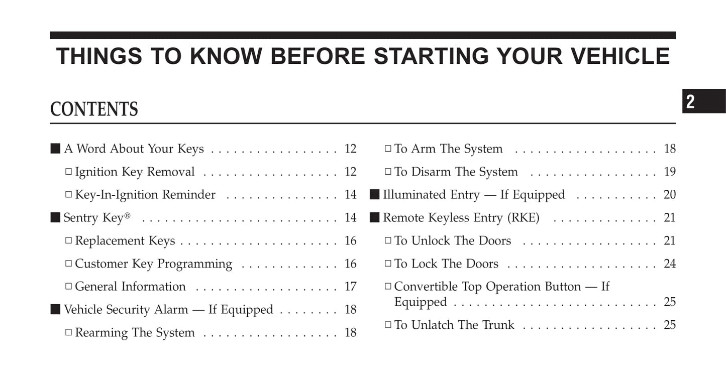 2007-2011 Chrysler Sebring Owner's Manual | English