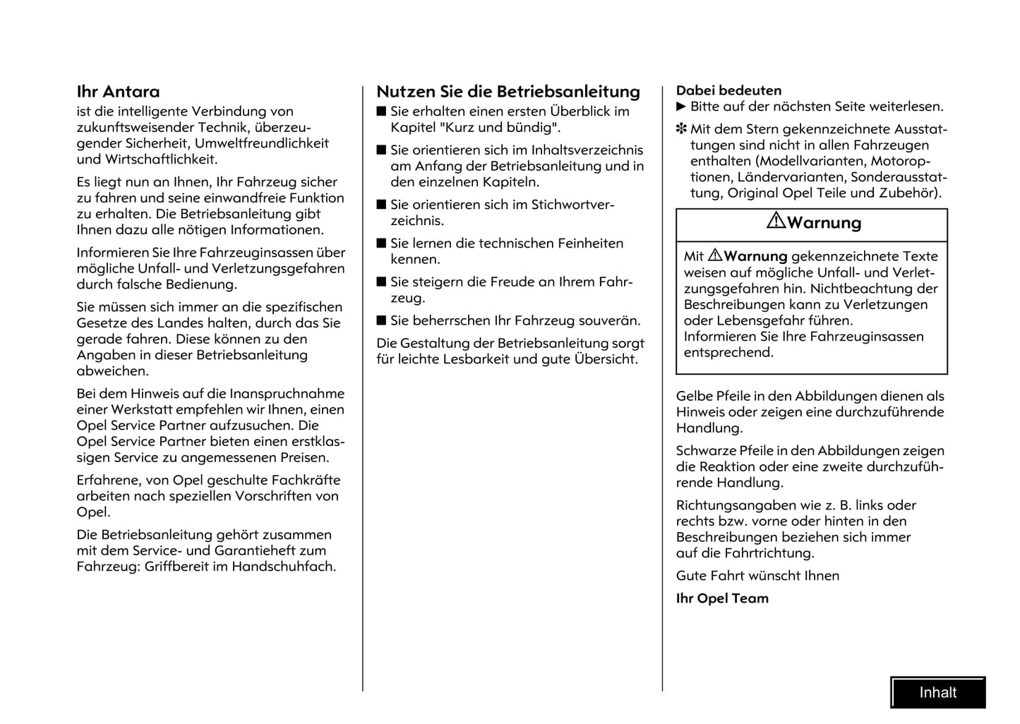 2008-2009 Opel Antara Owner's Manual | German