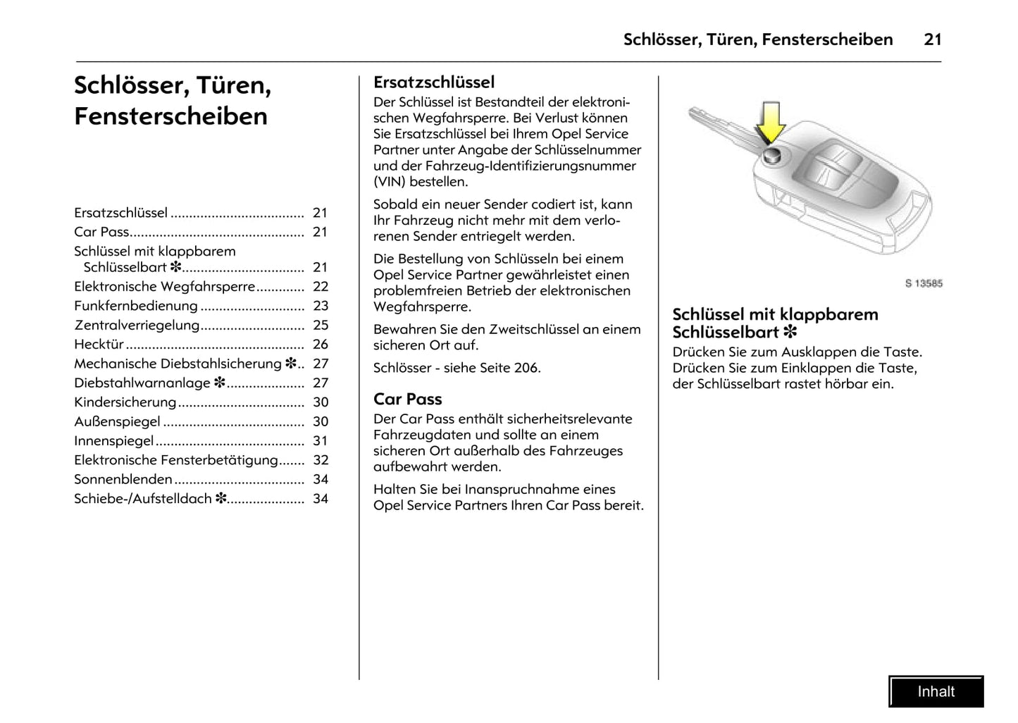 2008-2009 Opel Antara Owner's Manual | German