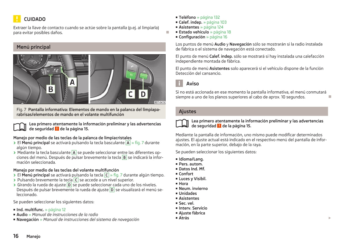 2008-2013 Skoda Superb Bedienungsanleitung | Spanisch
