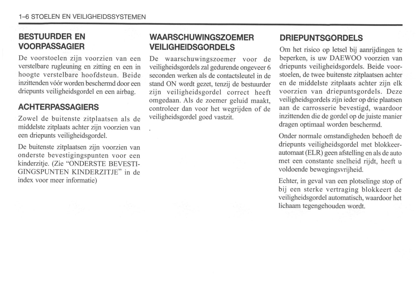 2002-2007 Daewoo Kalos Owner's Manual | Dutch