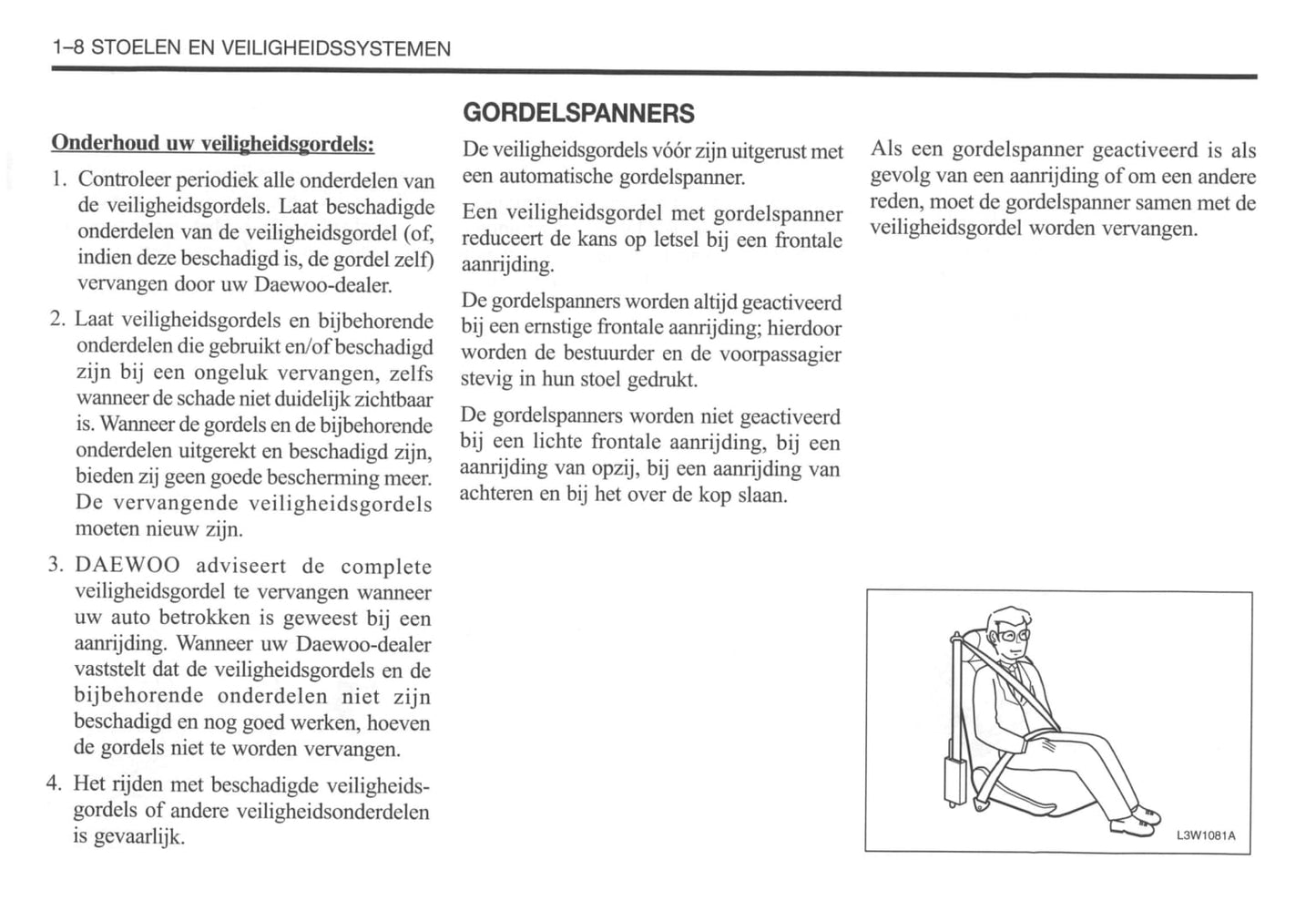 2002-2007 Daewoo Kalos Owner's Manual | Dutch