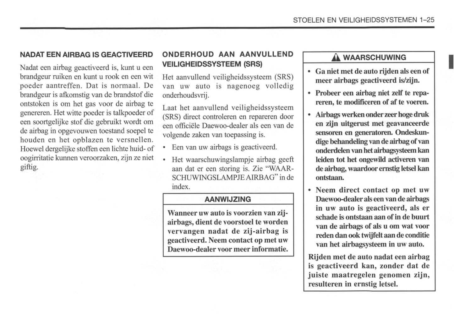 2002-2007 Daewoo Kalos Owner's Manual | Dutch