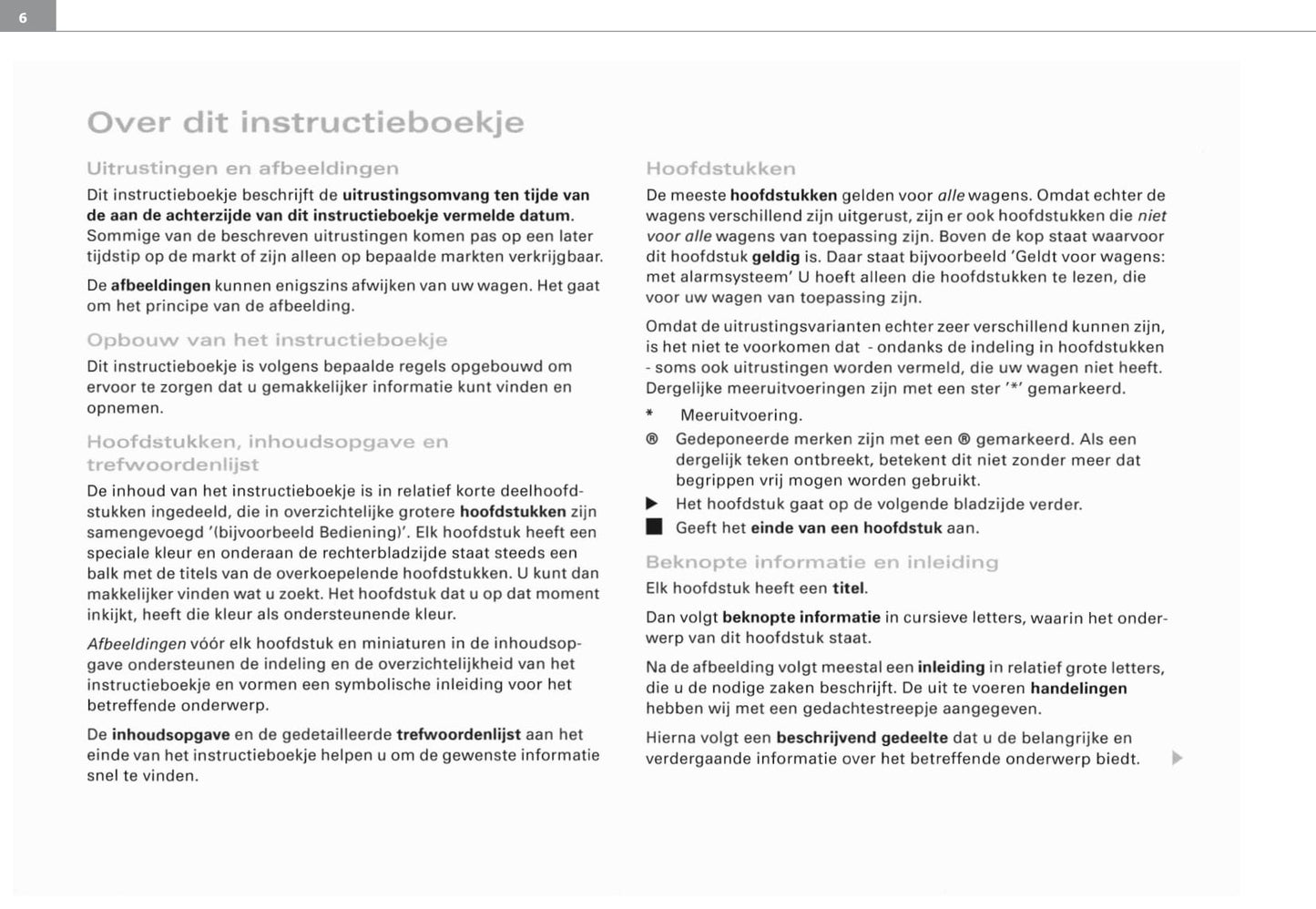 2002-2005 Audi A4 Cabriolet Owner's Manual | Dutch