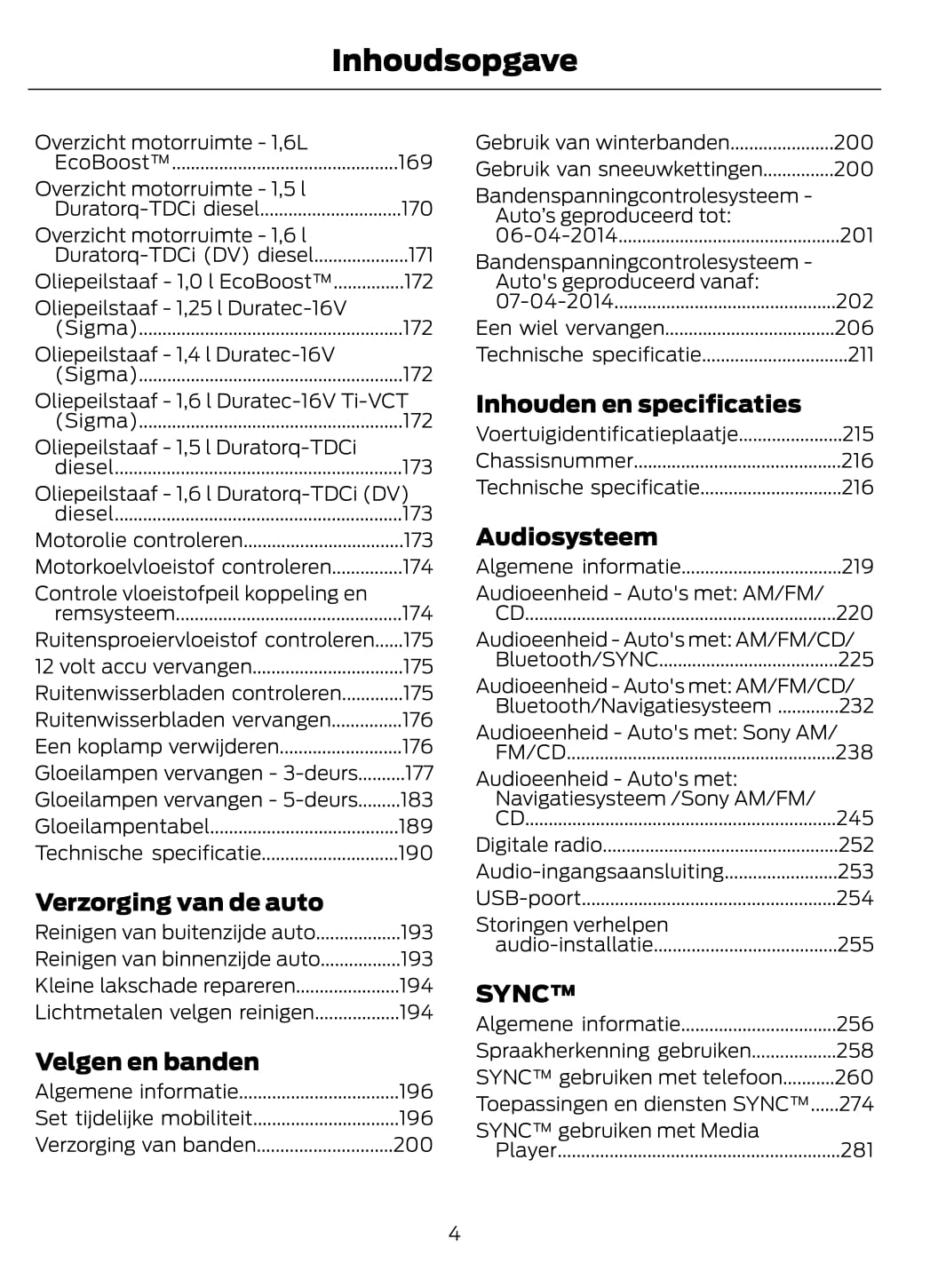 2014-2015 Ford Fiesta Bedienungsanleitung | Niederländisch