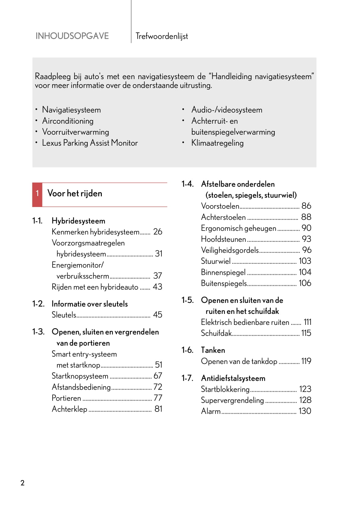 2011-2012 Lexus CT 200h Bedienungsanleitung | Niederländisch