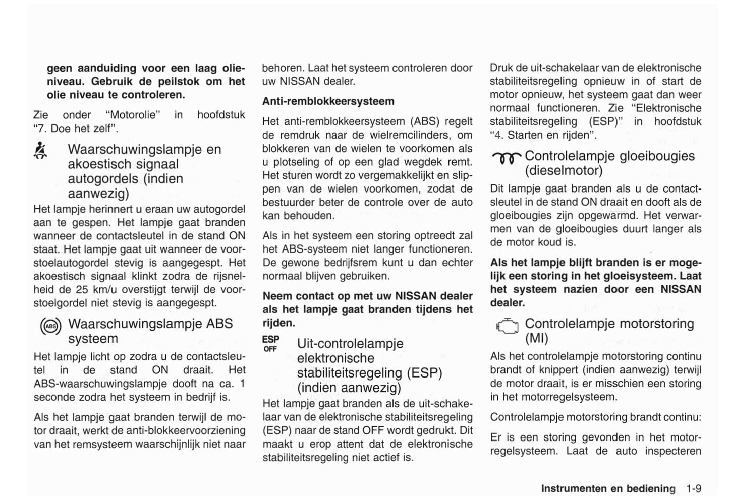 2001-2003 Nissan X-Trail Bedienungsanleitung | Niederländisch