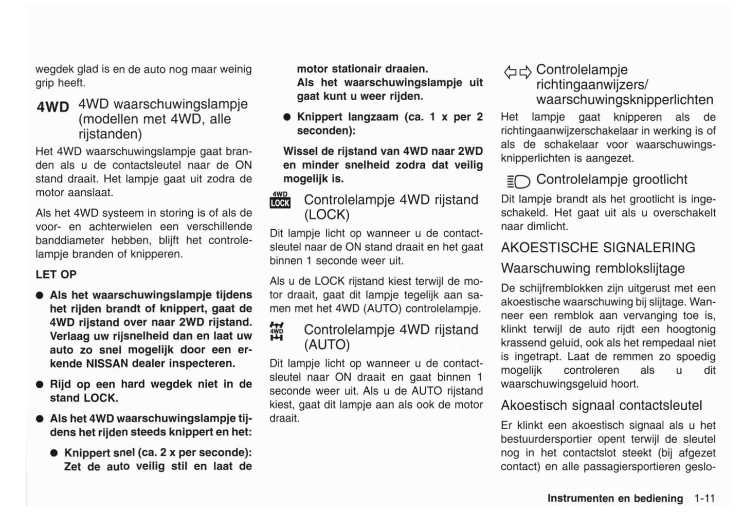 2001-2003 Nissan X-Trail Bedienungsanleitung | Niederländisch