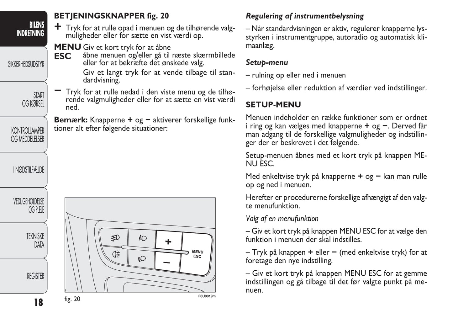 2010-2011 Fiat Punto/Punto Evo Owner's Manual | Danish