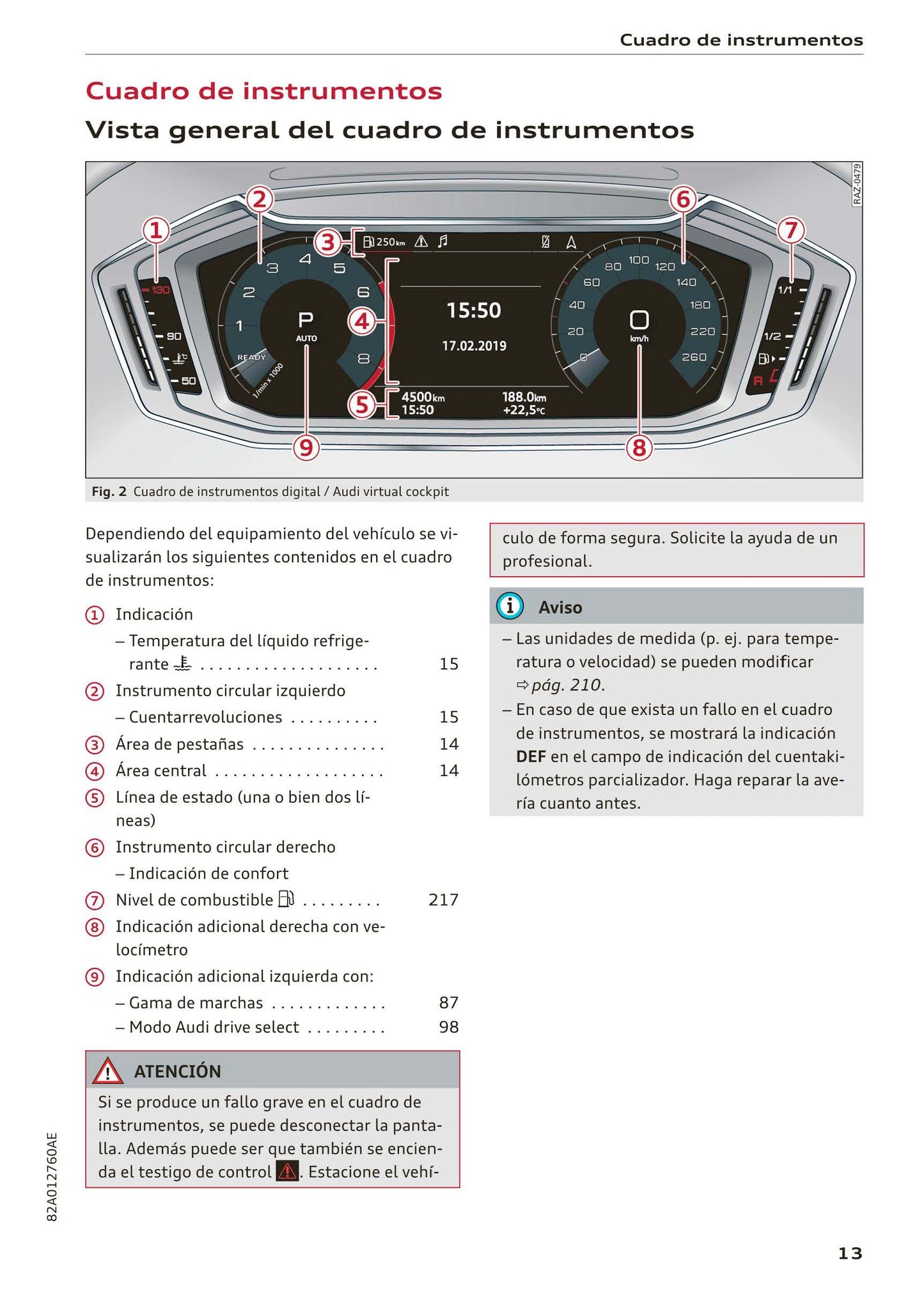 2018-2023 Audi A1 Sportback/A1 citycarver Owner's Manual | Spanish