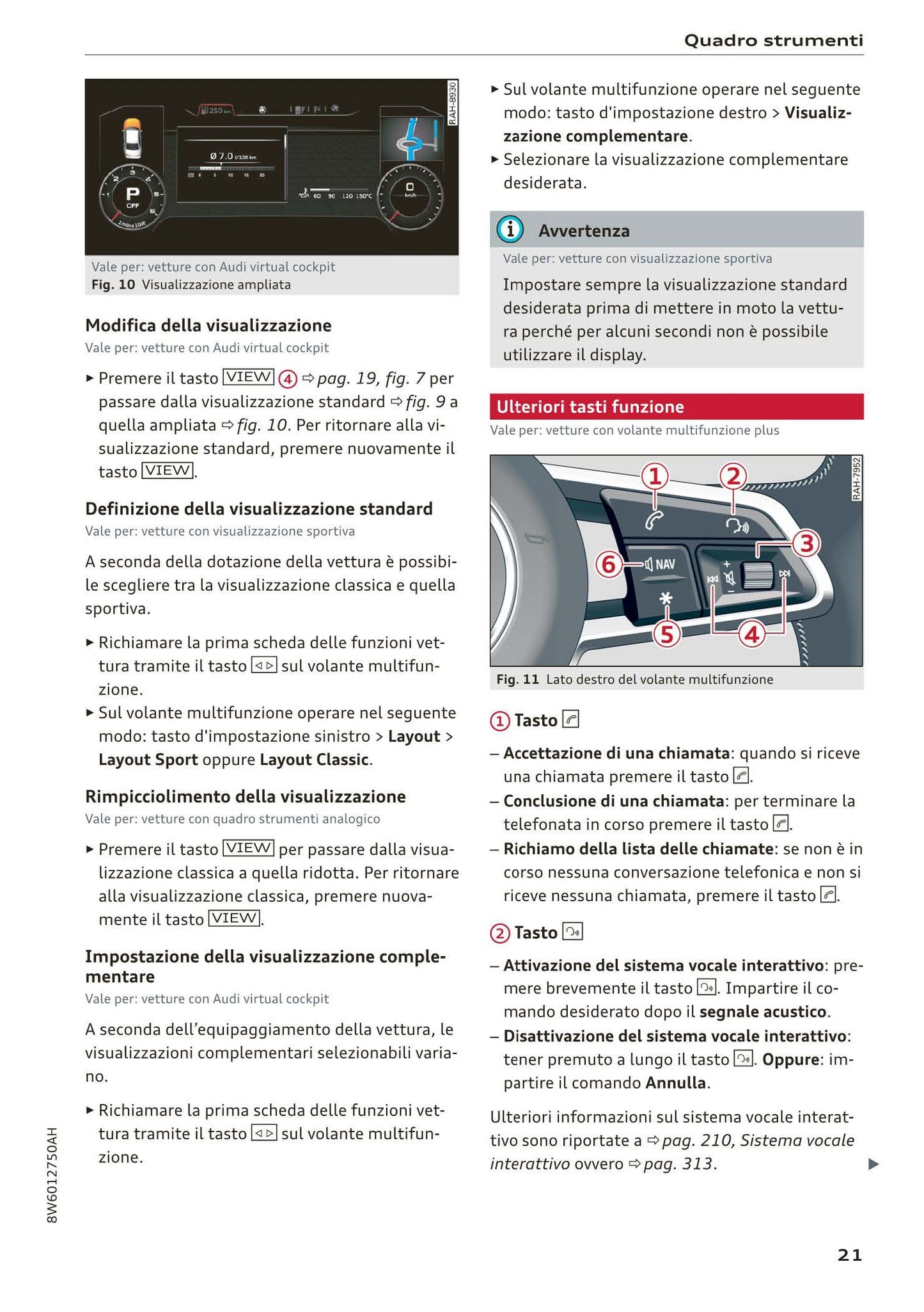 2017-2020 Audi A5 Bedienungsanleitung | Italienisch