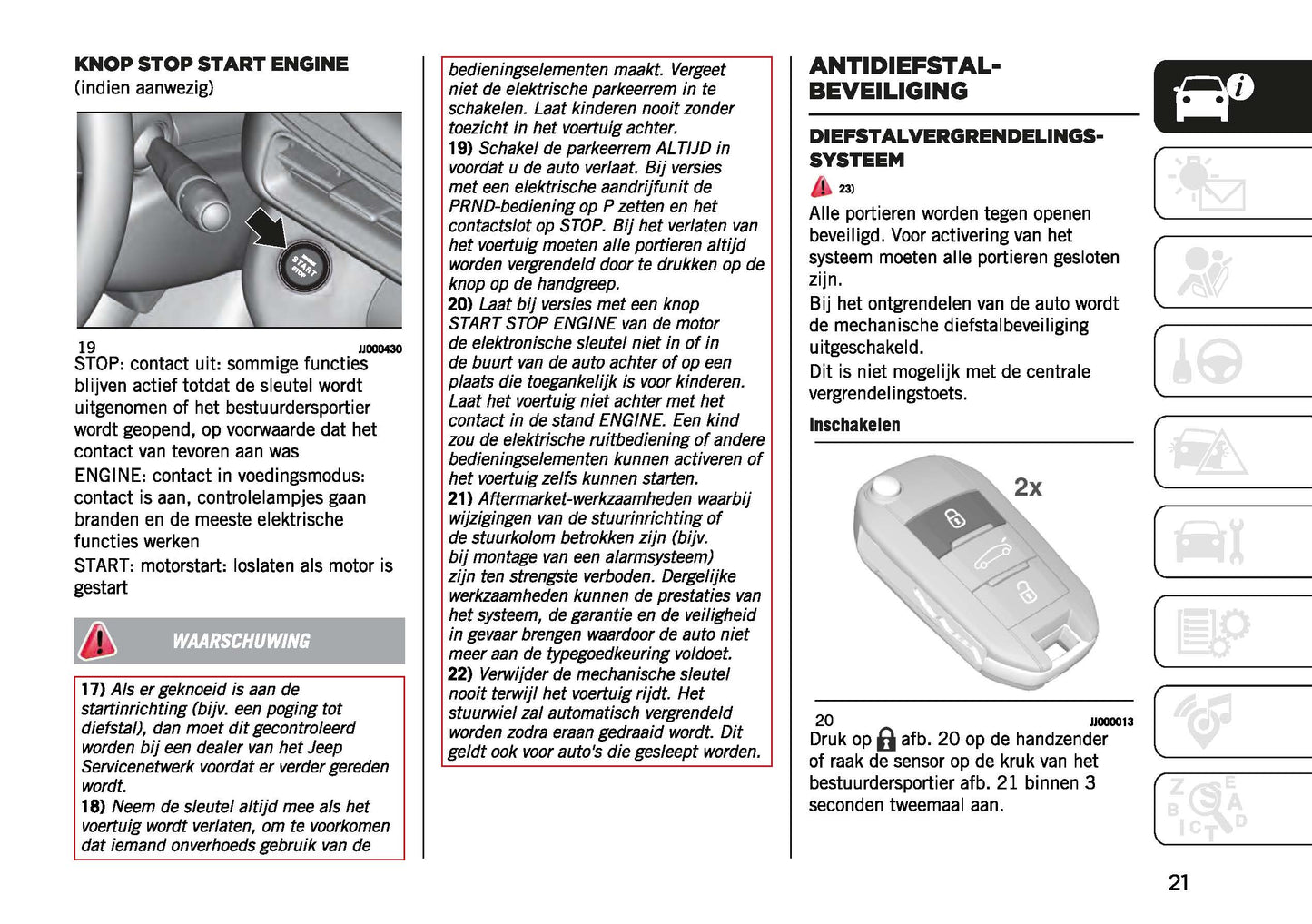 2022-2023 Jeep Avenger Bedienungsanleitung | Niederländisch