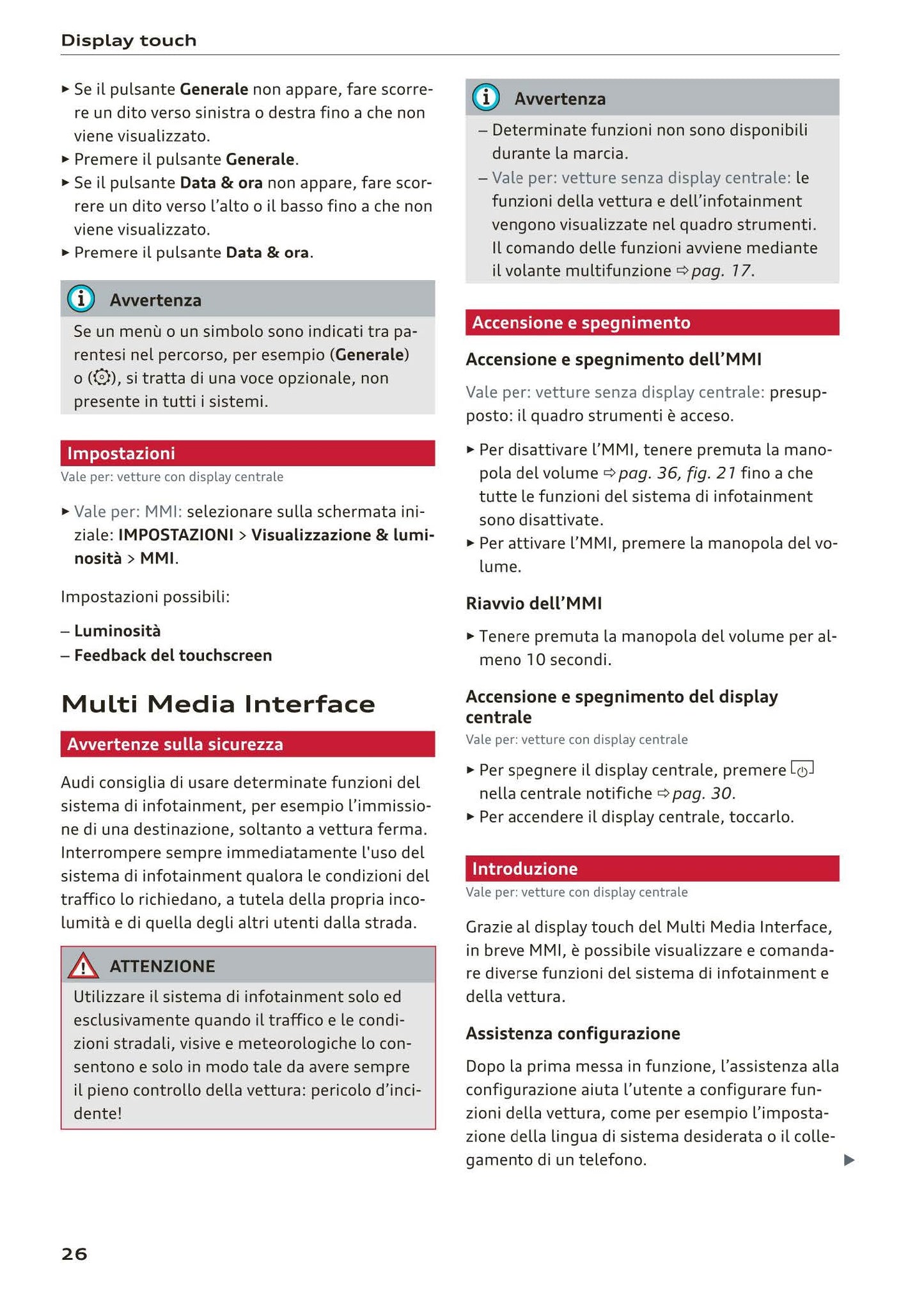 2018-2023 Audi Q3 Bedienungsanleitung | Italienisch