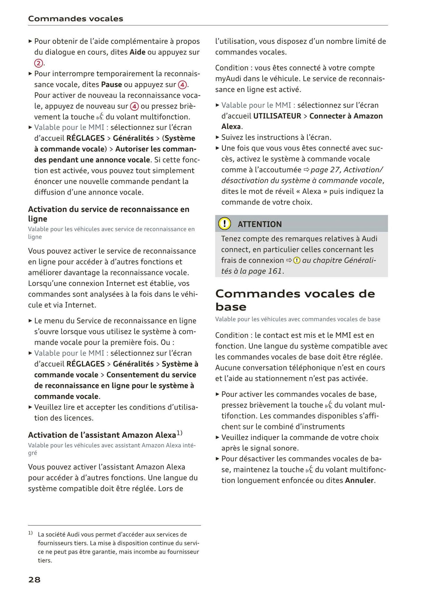 2018-2022 Audi A1 Bedienungsanleitung | Französisch