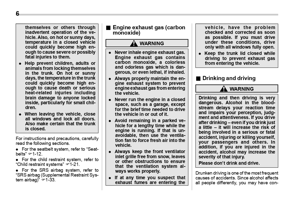 2019 Subaru WRX Owner's Manual | English