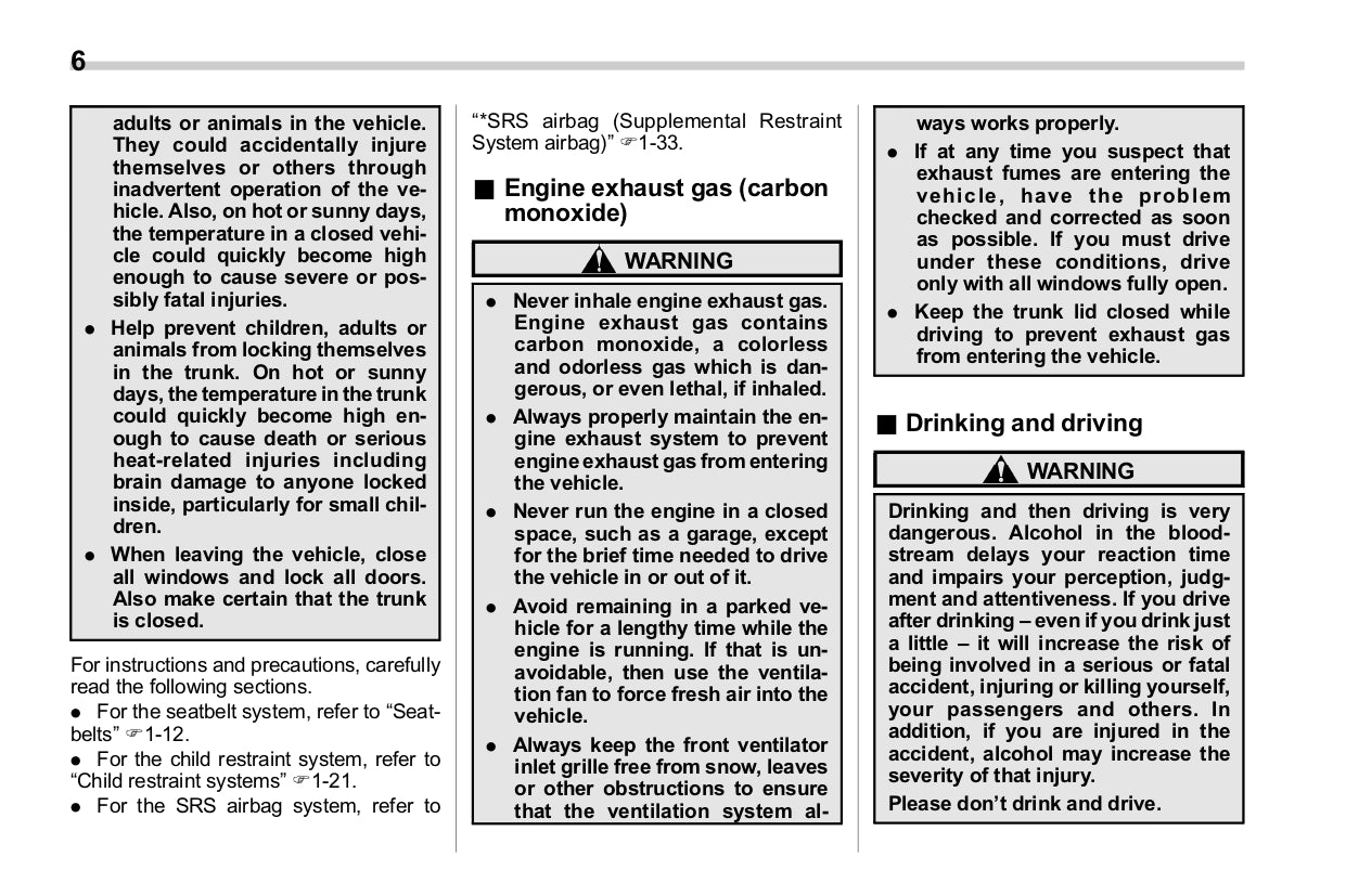 2018 Subaru WRX Owner's Manual | English