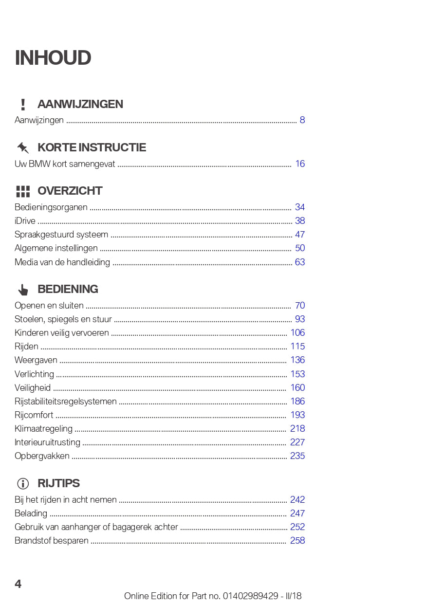 2018 BMW X2 Owner's Manual | Dutch