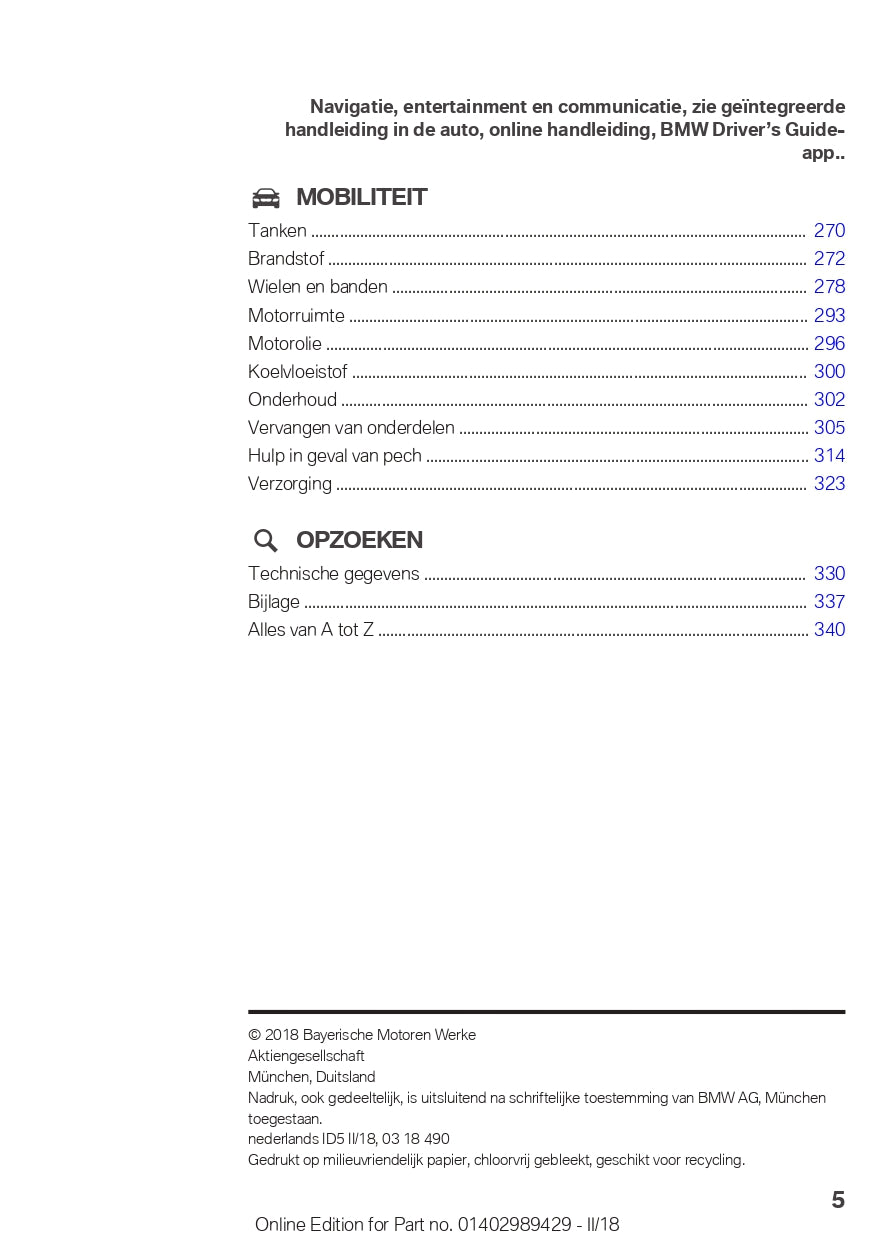 2018 BMW X2 Owner's Manual | Dutch