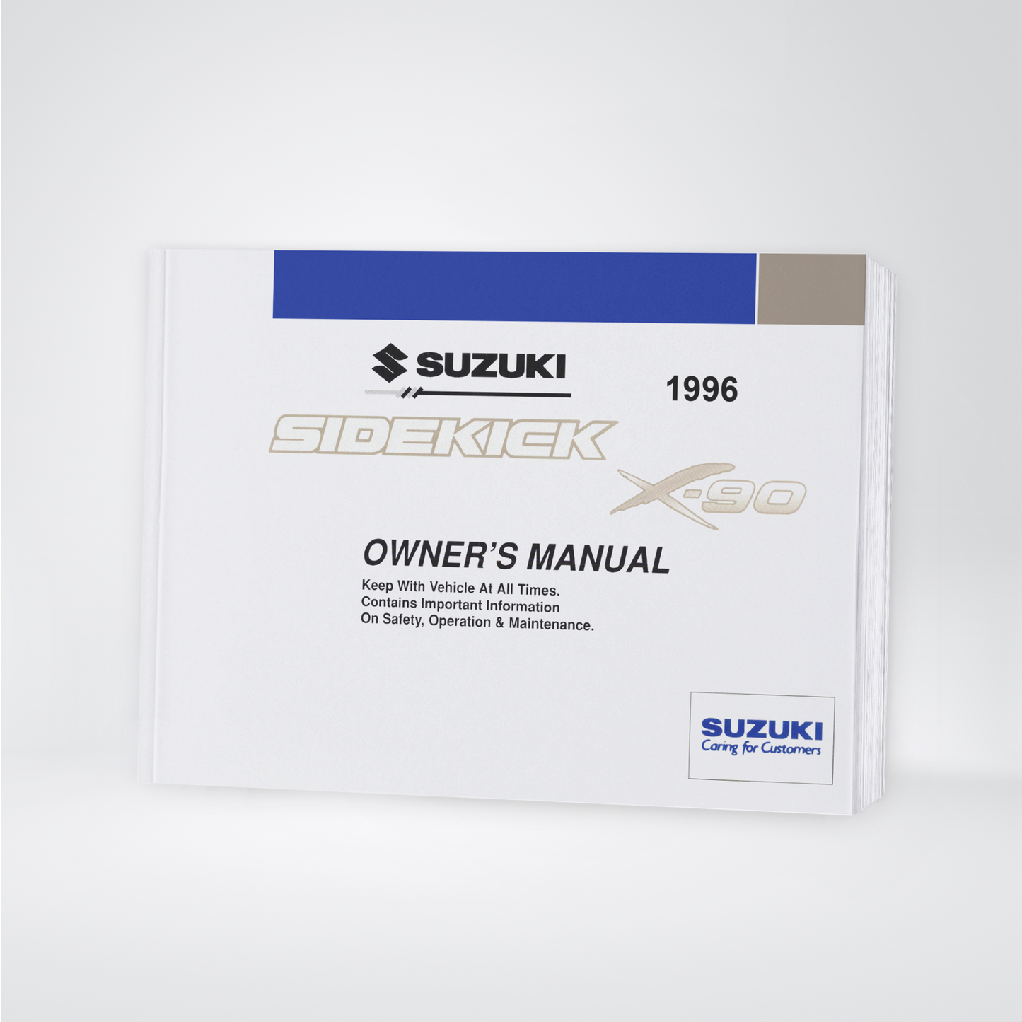 1996 Suzuki Sidekick/X-90 Bedienungsanleitung | Englisch