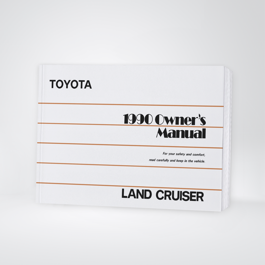 1990 Toyota Land Cruiser Owner's Manual | English
