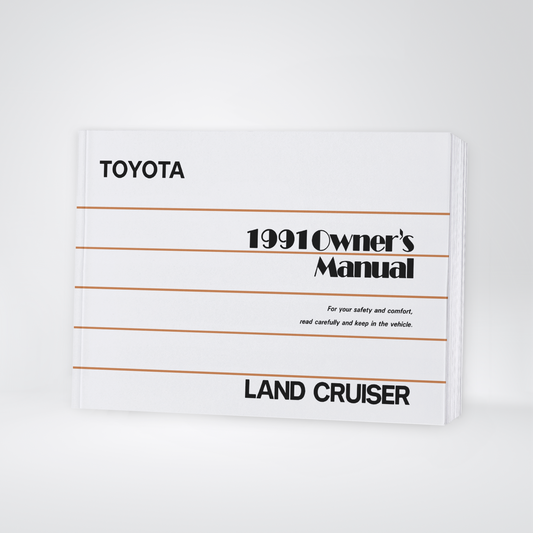 1991 Toyota Land Cruiser Owner's Manual | English