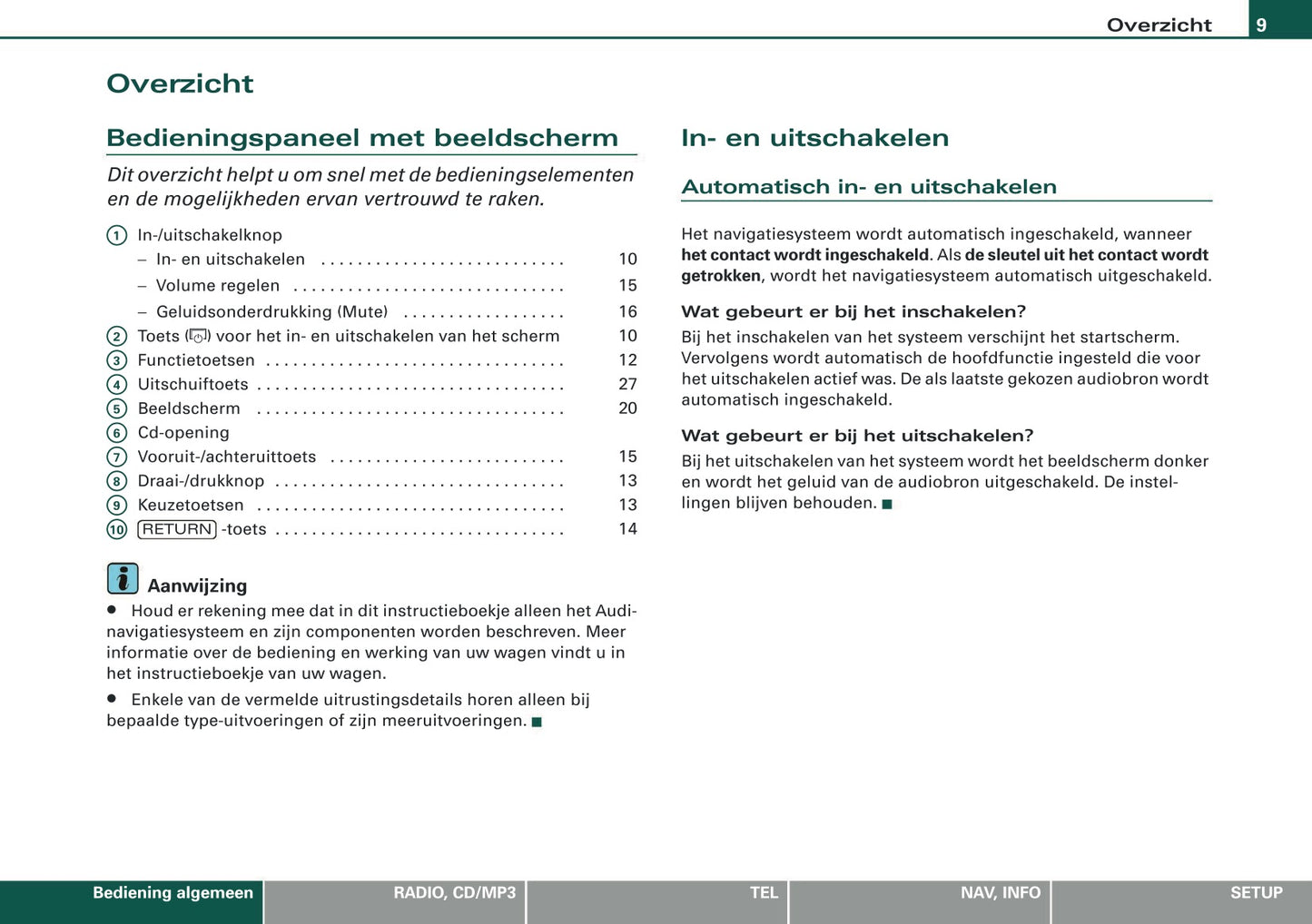 2007-2008 Audi A4 Cabriolet Navigation System BNS 5.0 Manual | Dutch