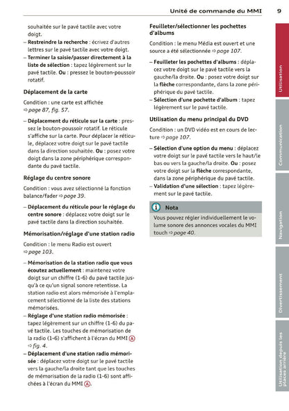 2013-2014 Audi MMI Navigation Plus Infotainment Manual | French