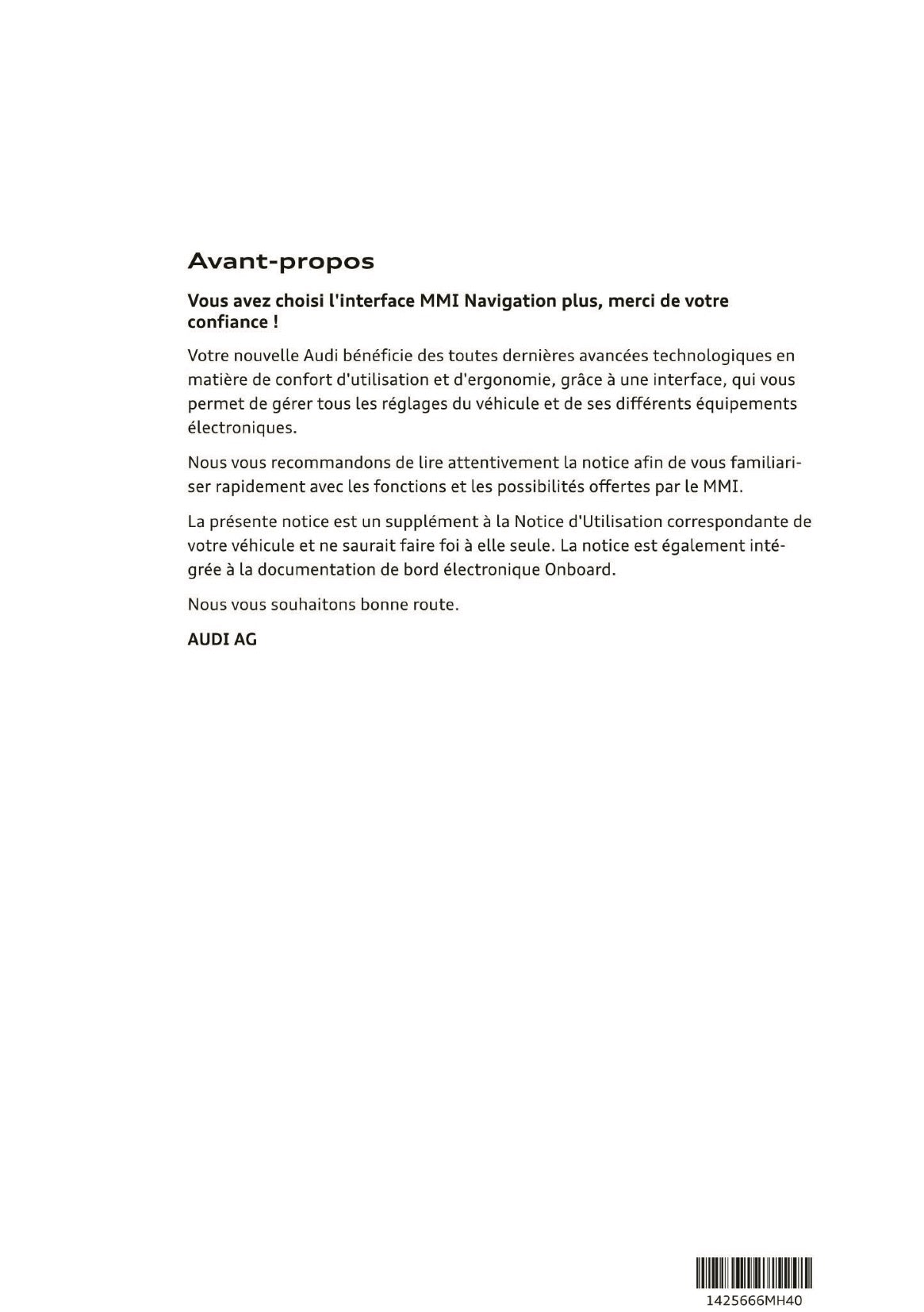 2013-2014 Audi MMI Navigation Plus Infotainment Manual | French