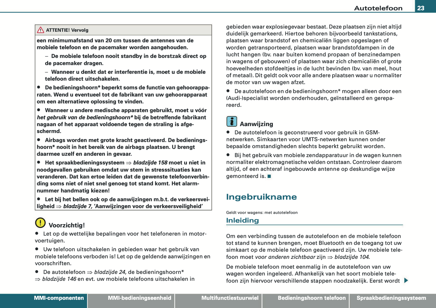 2008-2010 Audi MMI Navigation Plus Infotainment Manual | Dutch