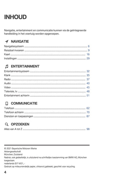 2021 BMW 3 Series Touring Plug-in-Hybrid Infotainment Manual | Dutch