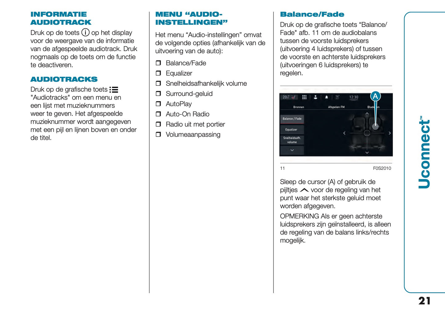 2021-2022 Fiat 500e Uconnect Infotainment Manual | Dutch