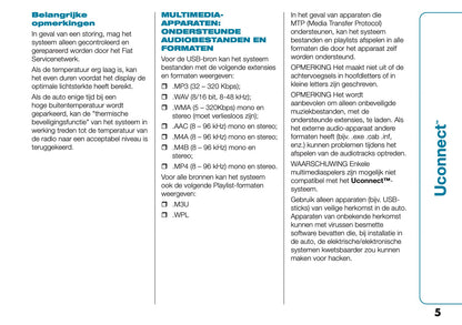 2021-2022 Fiat 500e Uconnect Infotainment Manual | Dutch