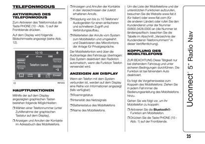 2014-2015 Fiat Ducato Uconnect 5.0 Radio Nav Manual | German