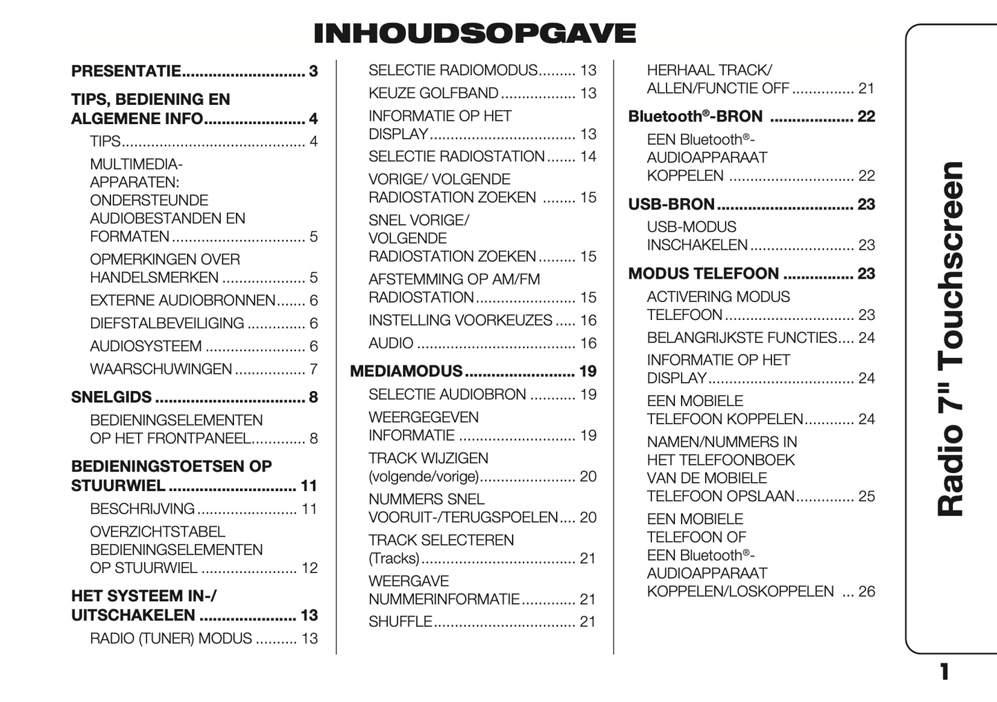 2023 Fiat Panda Uconnect 7.0 Infotainment Manual | Dutch