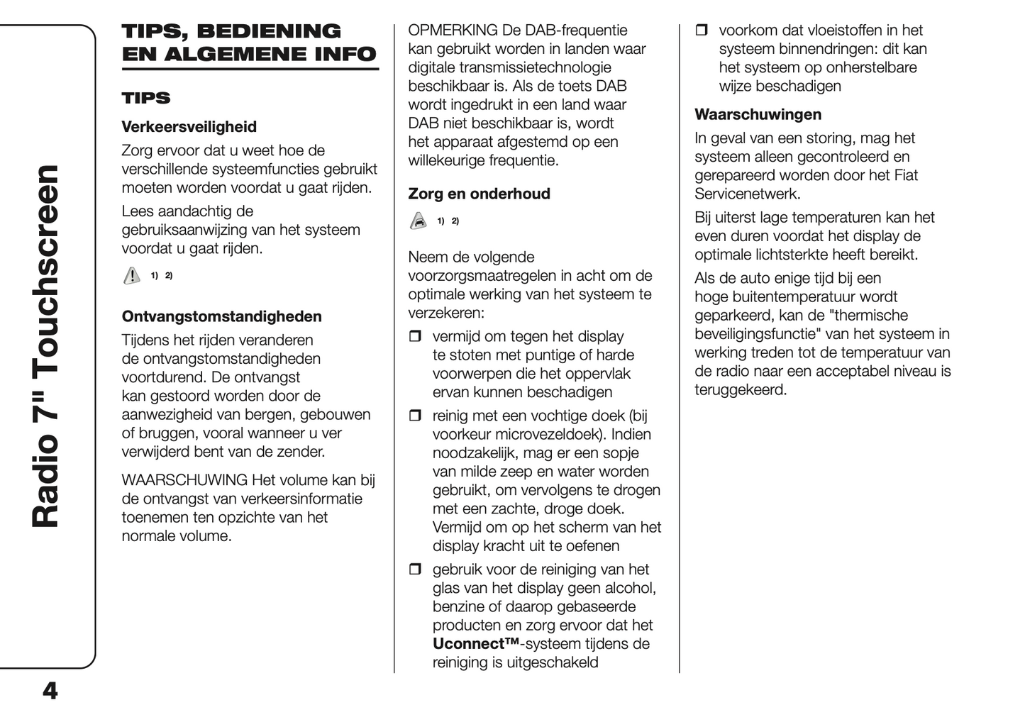 2023 Fiat Panda Uconnect 7.0 Infotainment Manual | Dutch