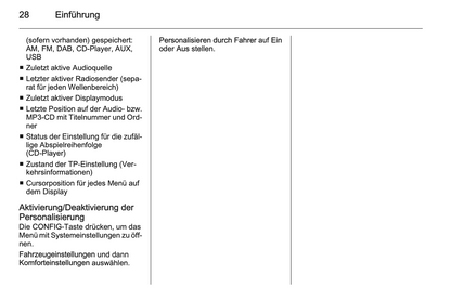 2012 Opel Zafira Tourer Infotainment-Handbuch | Deutsch