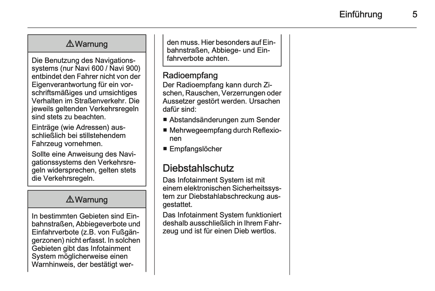 2012 Opel Zafira Tourer Infotainment-Handbuch | Deutsch