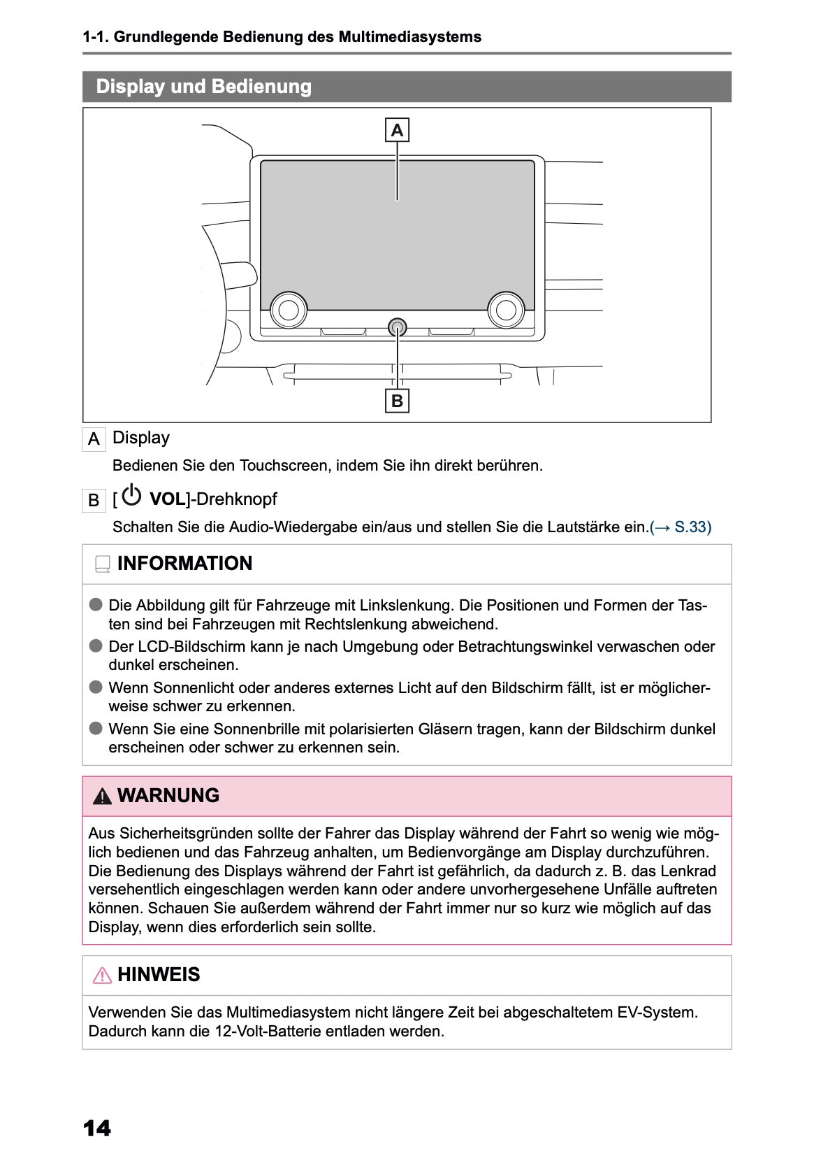 2025-2026 Toyota bZ4X Navigation Manual | German
