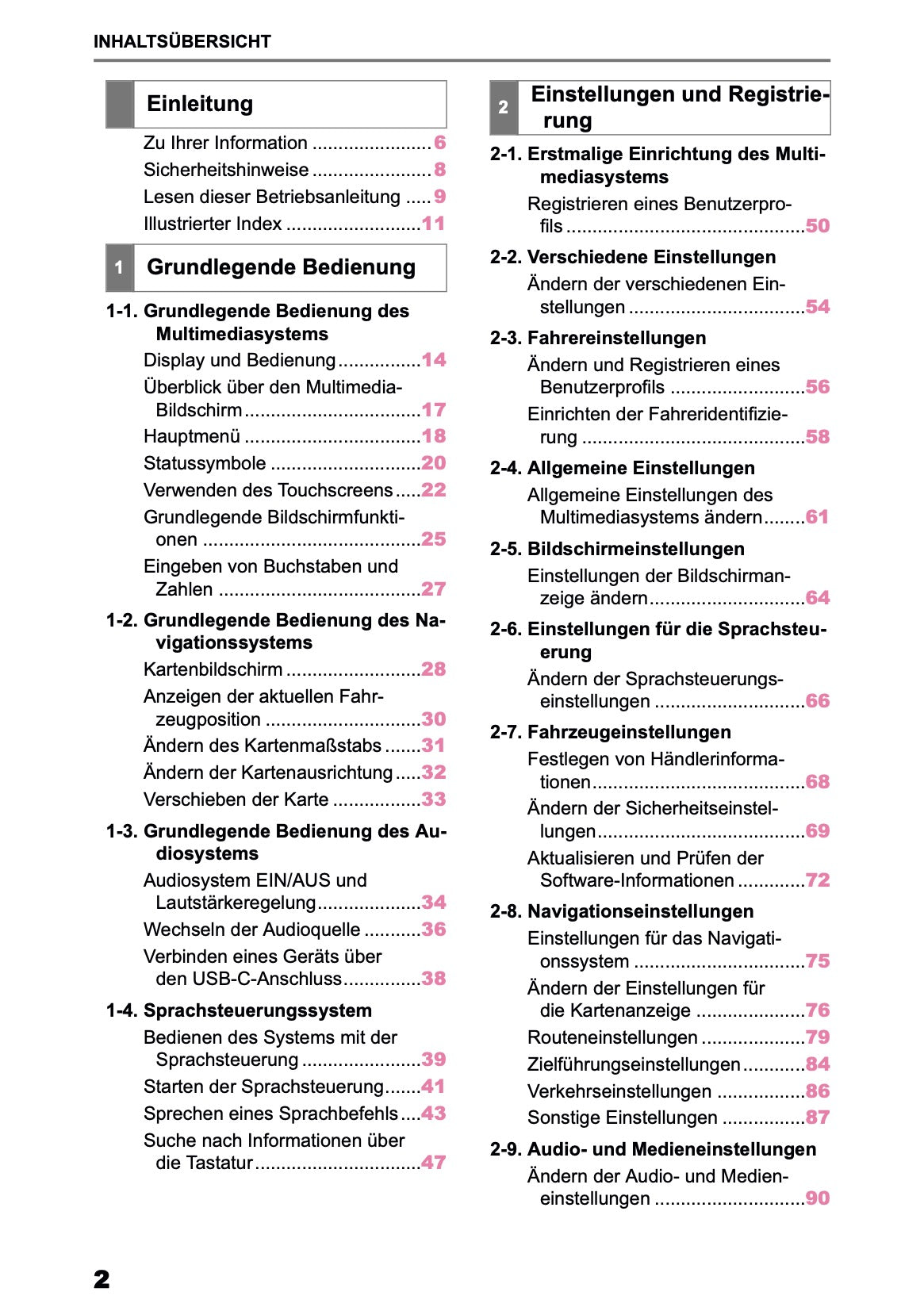 2025-2026 Toyota C-HR HEV/PHEV Navigation Anleitung | Deutsch