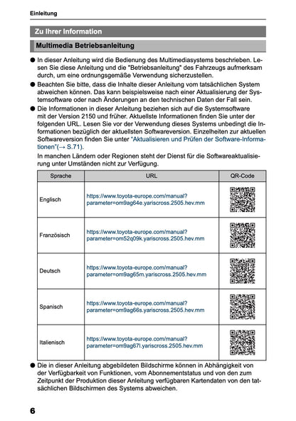 2025 Toyota Yaris Cross Hybrid Navigation Anleitung | Deutsch