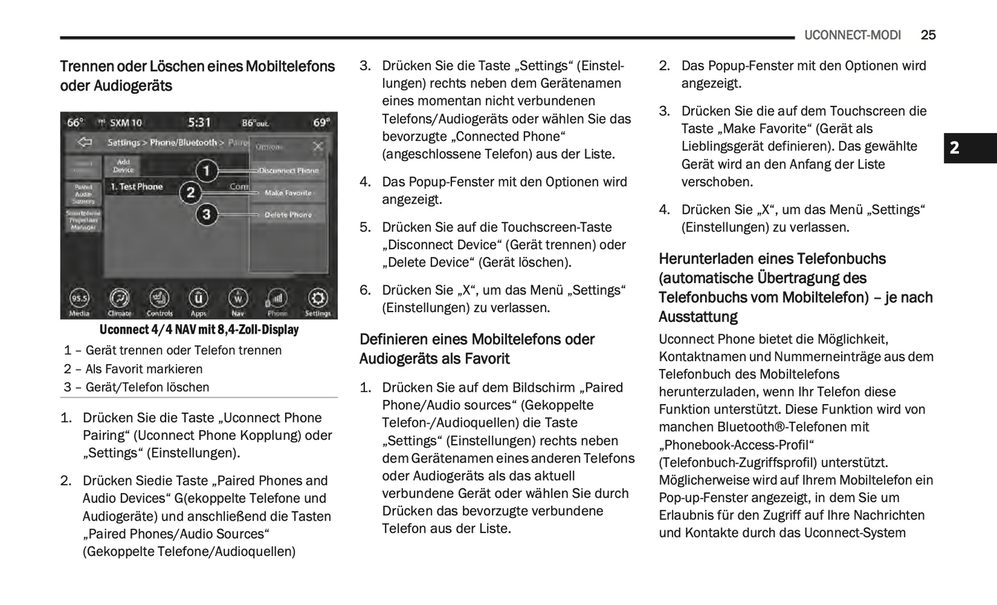 2020-2021 Uconnect Radio 4C/4C Nav Display 8.4" Infotainment Anleitung | Deutsch