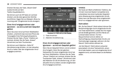 2020-2021 Uconnect Radio 4C/4C Nav Display 8.4" Infotainment Anleitung | Deutsch