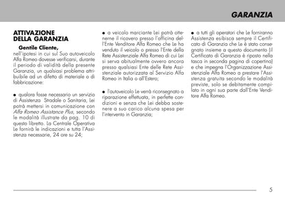 2009-2011 Alfa Romeo Maintenance Book | Italian