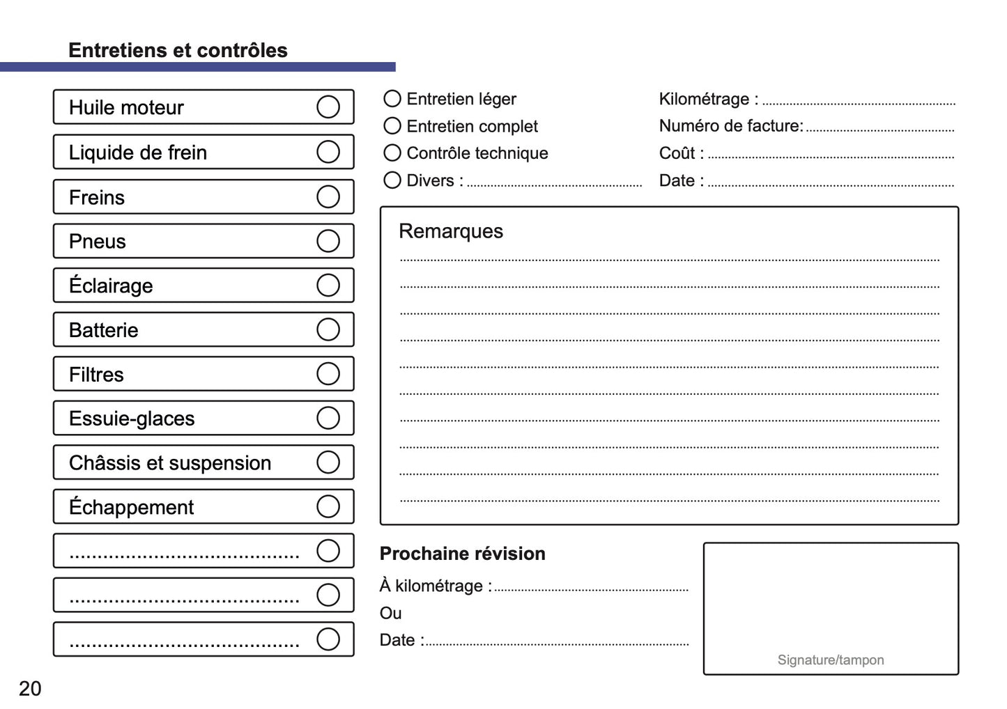 Audi Maintenance Book | French