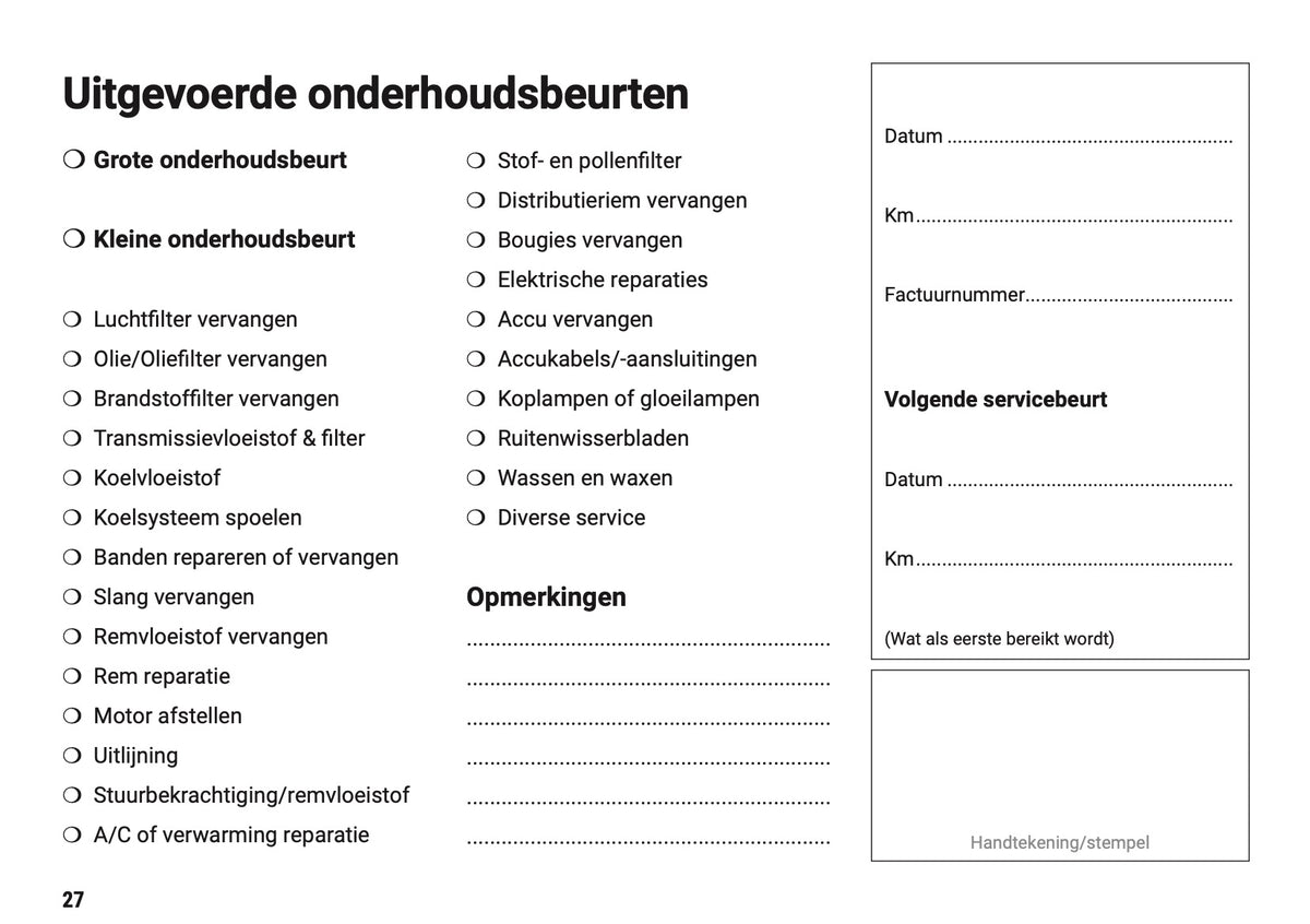 Cupra Maintenance Book | Dutch